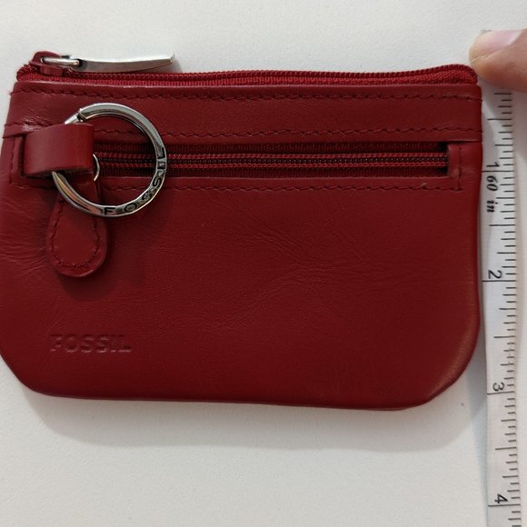 Fossil Leather Red Card Keychain Wallet - Picture 11 of 11